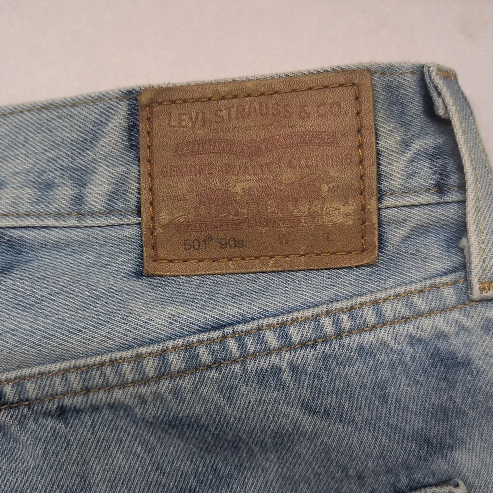 Levis 501 93 Jeans Mens 31x30 Blue Light‎ Wash Straight Button Fly Premium Denim